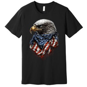 4th Of July Bald Eagle American US Flag Country 4th Of July Premium T-Shirt