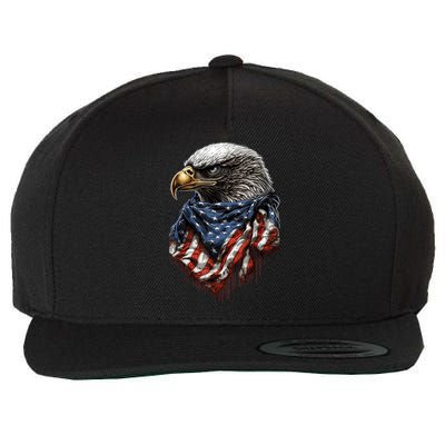 4th Of July Bald Eagle American US Flag Country 4th Of July Wool Snapback Cap