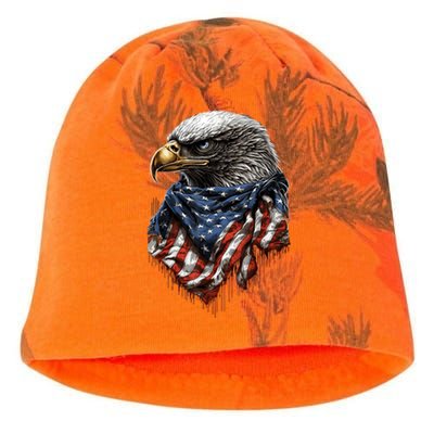 4th Of July Bald Eagle American US Flag Country 4th Of July Kati - Camo Knit Beanie