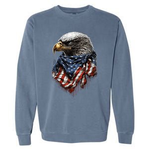 4th Of July Bald Eagle American US Flag Country 4th Of July Garment-Dyed Sweatshirt