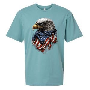 4th Of July Bald Eagle American US Flag Country 4th Of July Sueded Cloud Jersey T-Shirt