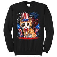 4th Of July Patriotic Cat Funny American Flag Meowica Cute Sweatshirt