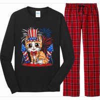 4th Of July Patriotic Cat Funny American Flag Meowica Cute Long Sleeve Pajama Set