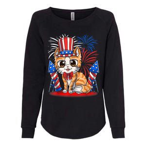 4th Of July Patriotic Cat Funny American Flag Meowica Cute Womens California Wash Sweatshirt