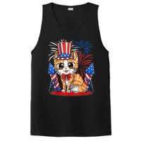 4th Of July Patriotic Cat Funny American Flag Meowica Cute PosiCharge Competitor Tank