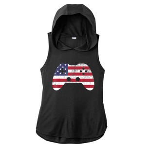 4th Of July Video Game Gamer Boy Men USA Ladies PosiCharge Tri-Blend Wicking Draft Hoodie Tank