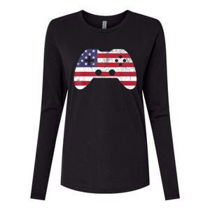 4th Of July Video Game Gamer Boy Men USA Womens Cotton Relaxed Long Sleeve T-Shirt