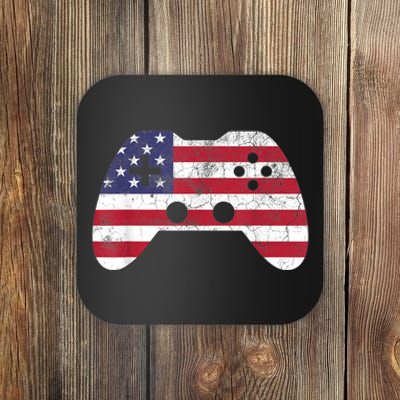 4th Of July Video Game Gamer Boy Men USA Coaster