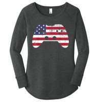 4th Of July Video Game Gamer Boy Men USA Women's Perfect Tri Tunic Long Sleeve Shirt