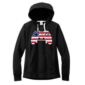 4th Of July Video Game Gamer Boy Men USA Women's Fleece Hoodie