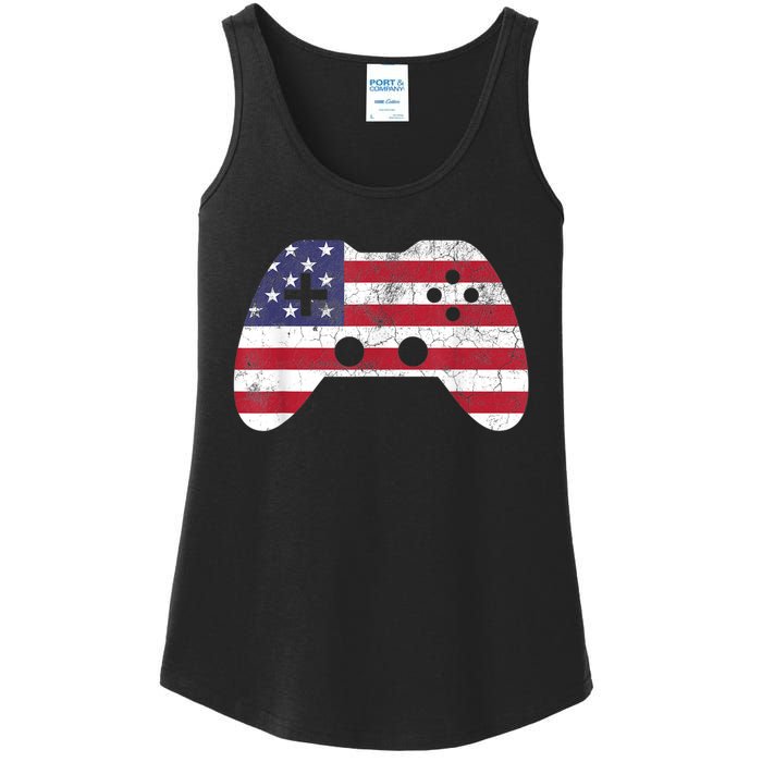 4th Of July Video Game Gamer Boy Men USA Ladies Essential Tank