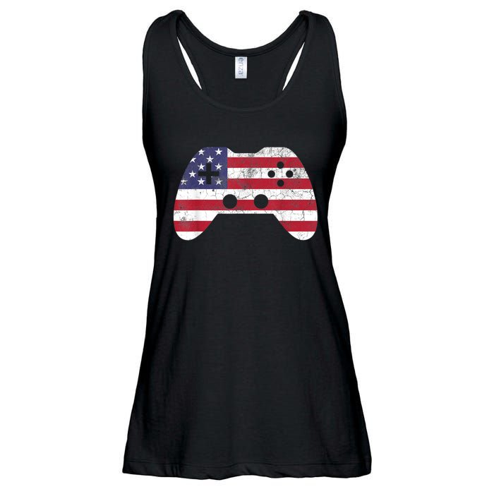 4th Of July Video Game Gamer Boy Men USA Ladies Essential Flowy Tank