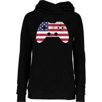 4th Of July Video Game Gamer Boy Men USA Womens Funnel Neck Pullover Hood