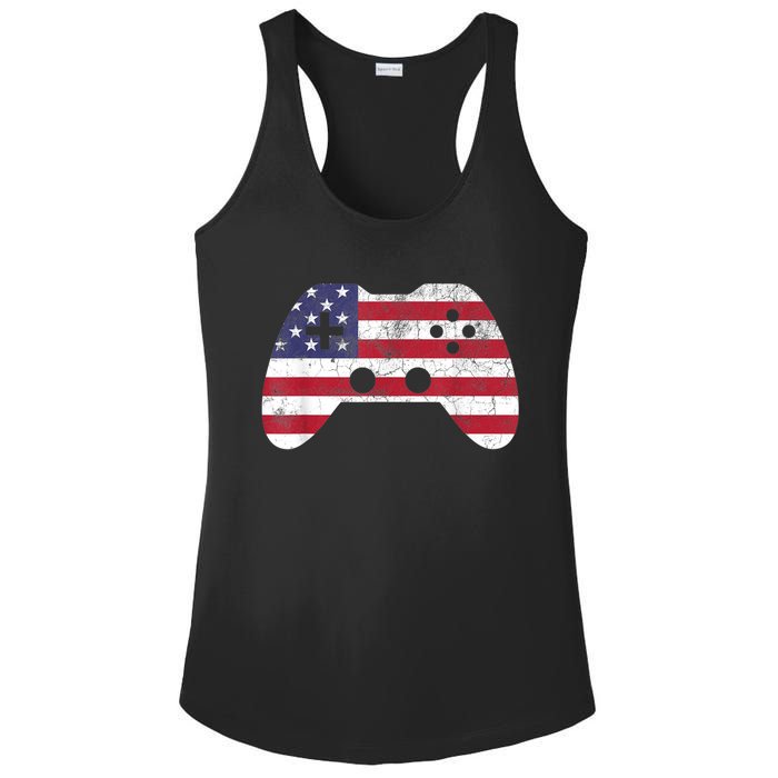 4th Of July Video Game Gamer Boy Men USA Ladies PosiCharge Competitor Racerback Tank