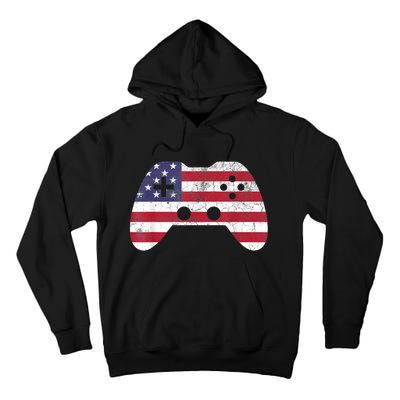 4th Of July Video Game Gamer Boy Men USA Tall Hoodie