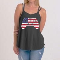 4th Of July Video Game Gamer Boy Men USA Women's Strappy Tank