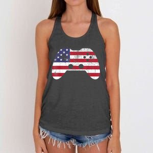 4th Of July Video Game Gamer Boy Men USA Women's Knotted Racerback Tank