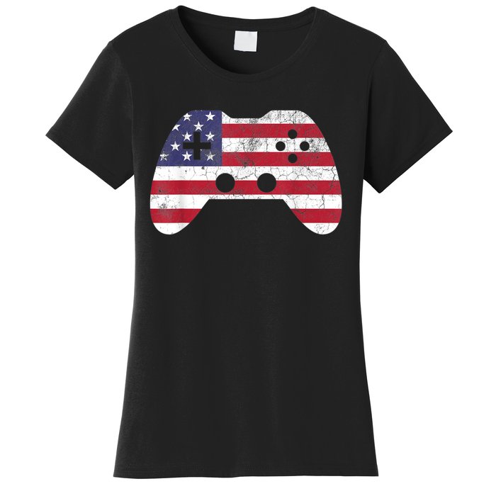 4th Of July Video Game Gamer Boy Men USA Women's T-Shirt