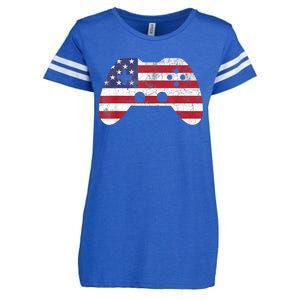 4th Of July Video Game Gamer Boy Men USA Enza Ladies Jersey Football T-Shirt