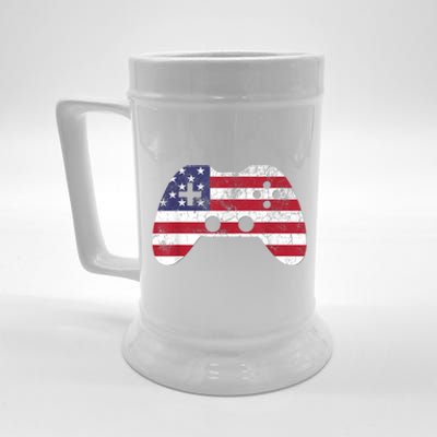 4th Of July Video Game Gamer Boy Men USA Beer Stein