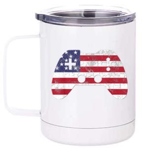 4th Of July Video Game Gamer Boy Men USA 12 oz Stainless Steel Tumbler Cup