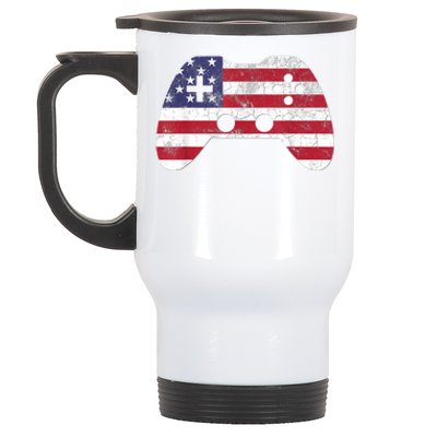 4th Of July Video Game Gamer Boy Men USA Stainless Steel Travel Mug