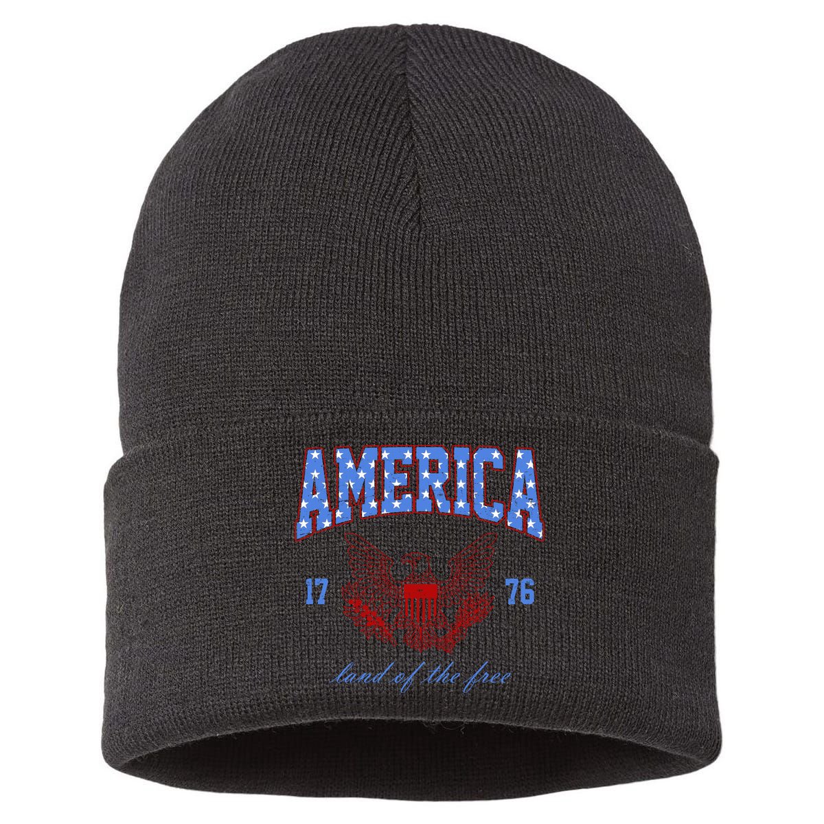 4th Of July Independence Day Land Of The Free Sustainable Knit Beanie