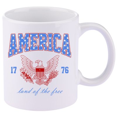 4th Of July Independence Day Land Of The Free 11oz C Handle Ceramic Mug