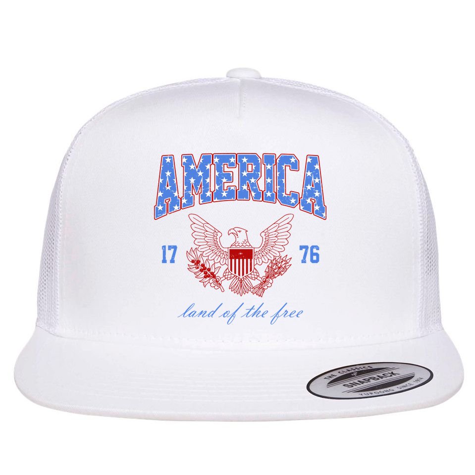 4th Of July Independence Day Land Of The Free Flat Bill Trucker Hat