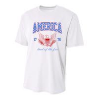4th Of July Independence Day Land Of The Free Youth Performance Sprint T-Shirt