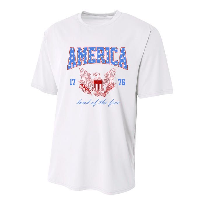 4th Of July Independence Day Land Of The Free Youth Performance Sprint T-Shirt