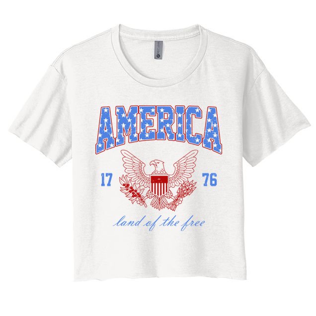 4th Of July Independence Day Land Of The Free Crop Top