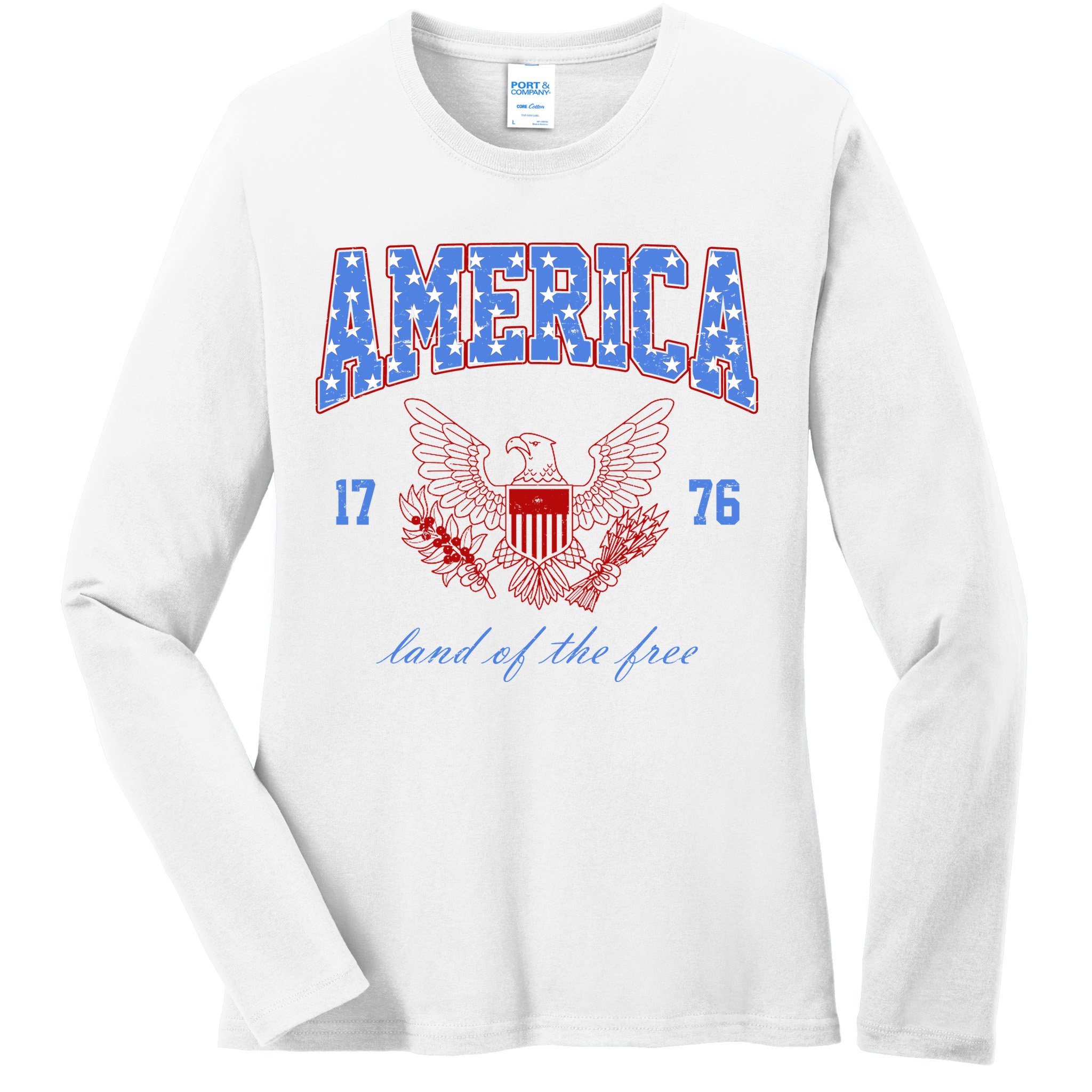4th Of July Independence Day Land Of The Free Ladies Long Sleeve Shirt