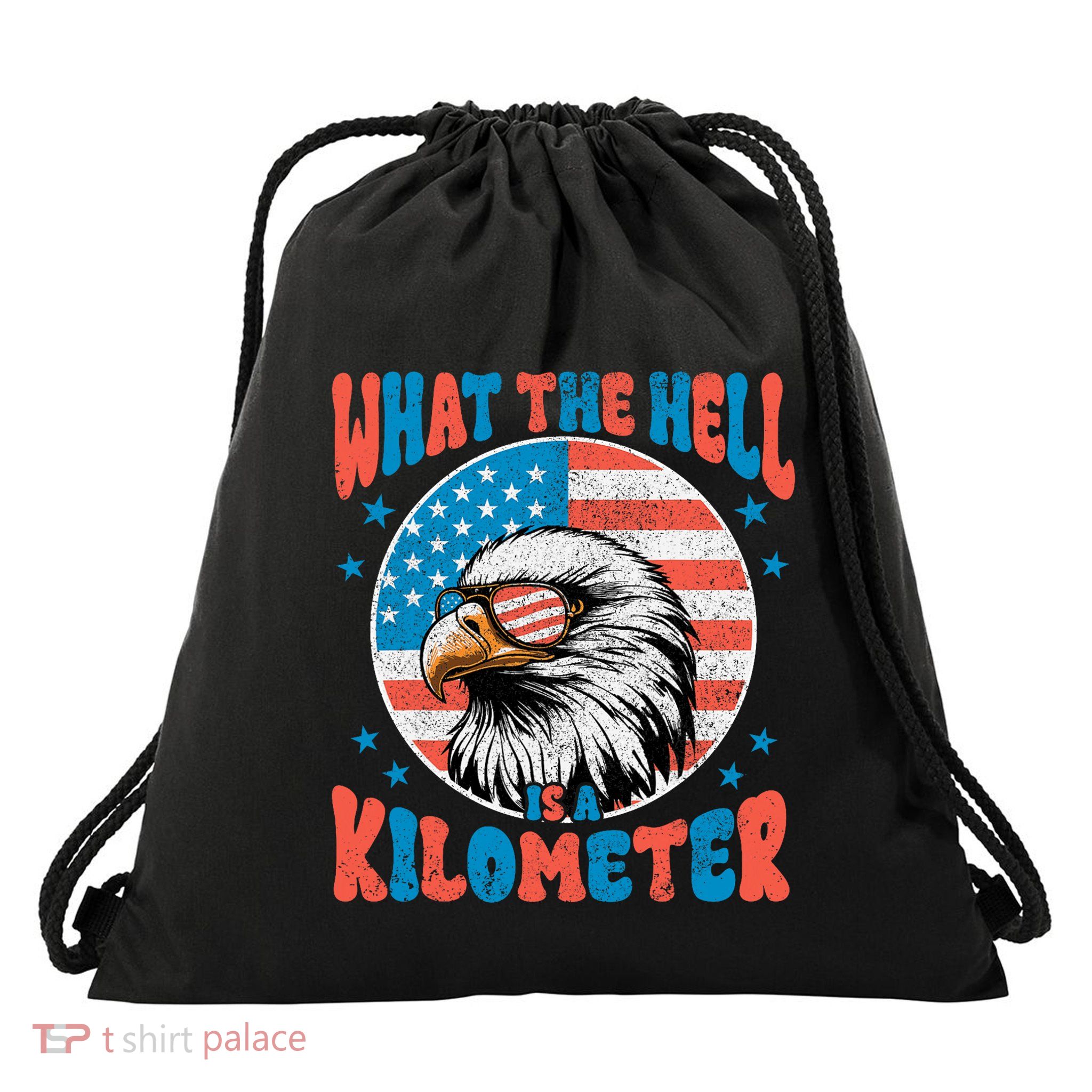 4th Of July What The Hell Is A Kilometer George Washington Drawstring Bag