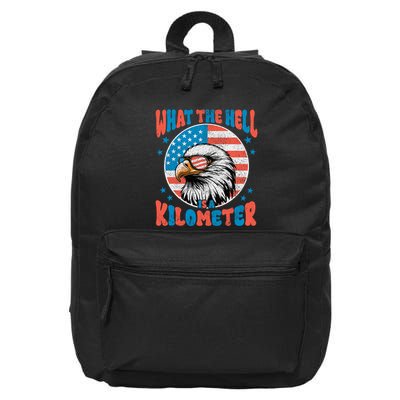 4th Of July What The Hell Is A Kilometer George Washington 16 in Basic Backpack