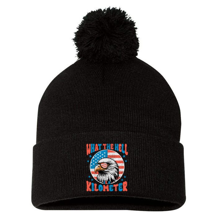 4th Of July What The Hell Is A Kilometer George Washington Pom Pom 12in Knit Beanie