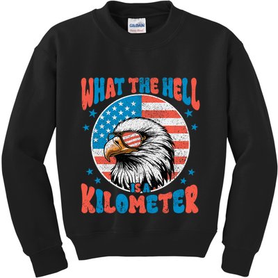 4th Of July What The Hell Is A Kilometer George Washington Kids Sweatshirt
