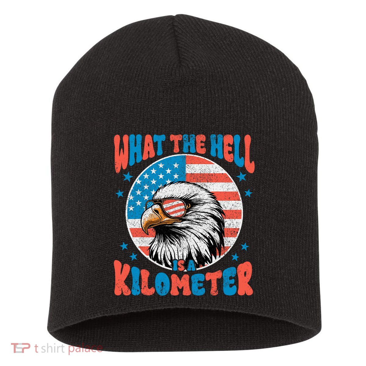 4th Of July What The Hell Is A Kilometer George Washington Short Acrylic Beanie