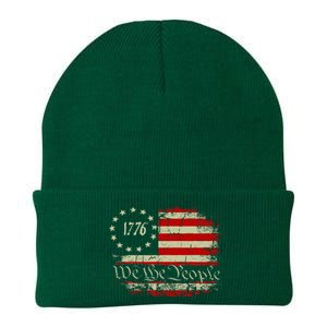 4th Of July We The People 1776 Usa Flag Knit Cap Winter Beanie