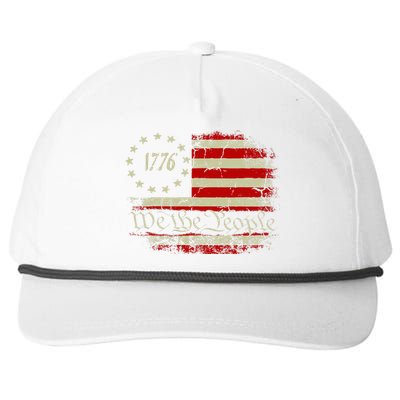 4th Of July We The People 1776 Usa Flag Snapback Five-Panel Rope Hat