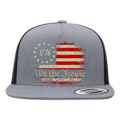 4th Of July We The People 1776 Usa Flag Flat Bill Trucker Hat