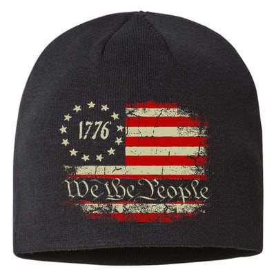 4th Of July We The People 1776 Usa Flag Sustainable Beanie