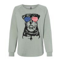 4th Of July Rottweiler Rottie Dog Patriotic USA Sunglasses Womens California Wash Sweatshirt