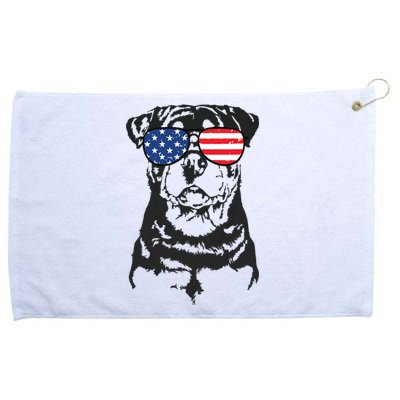 4th Of July Rottweiler Rottie Dog Patriotic USA Sunglasses Grommeted Golf Towel