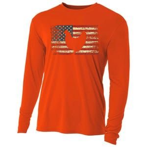 4th Of July Chicken Patriotic American Flag Cooling Performance Long Sleeve Crew