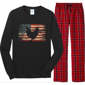 4th Of July Chicken Patriotic American Flag Long Sleeve Pajama Set