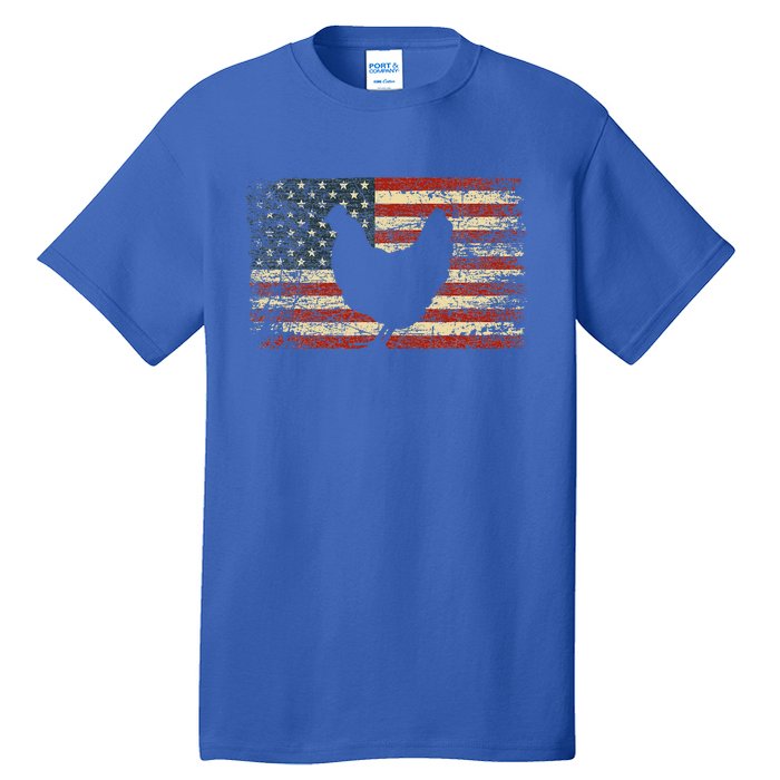 4th Of July Chicken Patriotic American Flag Tall T-Shirt