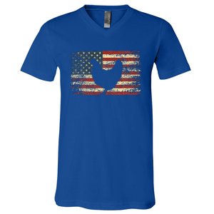 4th Of July Chicken Patriotic American Flag V-Neck T-Shirt