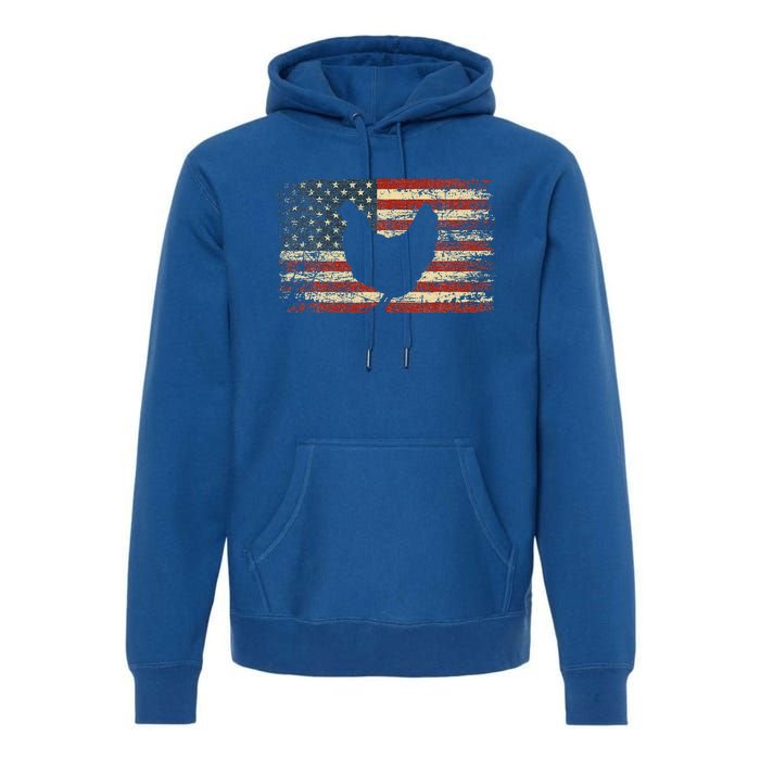 4th Of July Chicken Patriotic American Flag Premium Hoodie