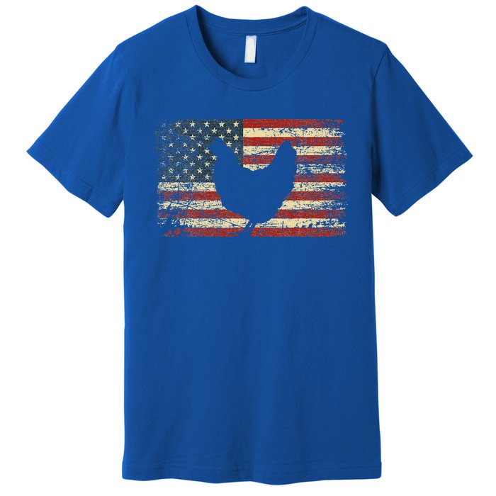 4th Of July Chicken Patriotic American Flag Premium T-Shirt